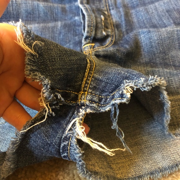 Vince Cutoff Distressed Denim Shorts - Picture 8 of 8